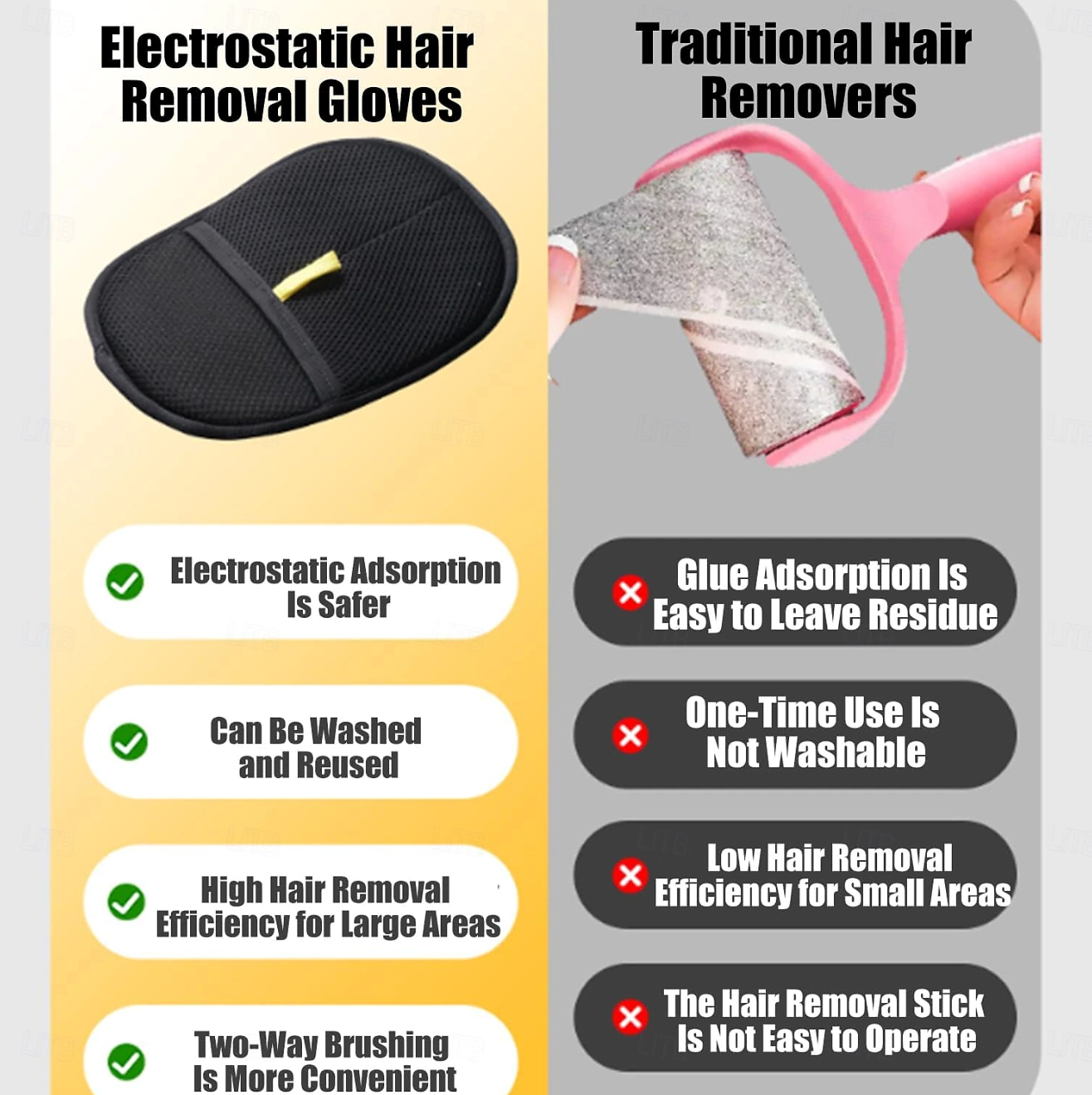 Pet Grooming Gloves Static Dedusting Brush Pet Hair Remover Brush Removing Dog Cat Hair From Sofa Carpet Clothes Tool Supplies