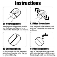 Pet Grooming Gloves Static Dedusting Brush Pet Hair Remover Brush Removing Dog Cat Hair From Sofa Carpet Clothes Tool Supplies