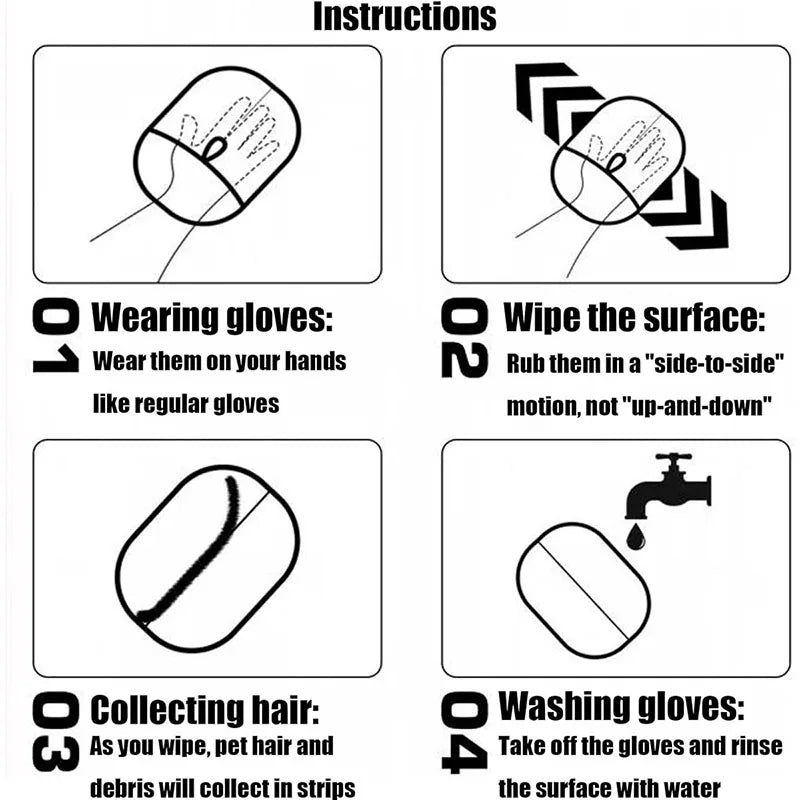 New. pet hair removal tools reusable gloves, pet double-sided beauty gloves, carpet removal pet fur hair pet supplies