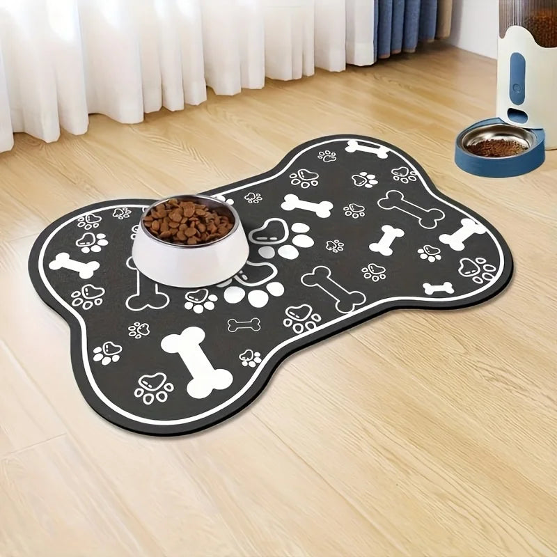 Pet Feeding Mat - Non slip, Scratch resistant, Quick drying Pet Meal Mat, Suitable for Dogs and Cats - Easy to Clean