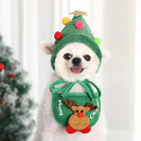 Pet Cat Dog Christmas Hat Cartoon Bandana Holiday Party Cute Costumes for Small Dogs Cats Puppy Kitten Party Outdoor Outfits