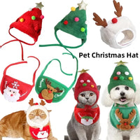 Pet Cat Dog Christmas Hat Cartoon Bandana Holiday Party Cute Costumes for Small Dogs Cats Puppy Kitten Party Outdoor Outfits