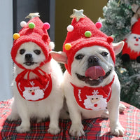 Pet Cat Dog Christmas Hat Cartoon Bandana Holiday Party Cute Costumes for Small Dogs Cats Puppy Kitten Party Outdoor Outfits
