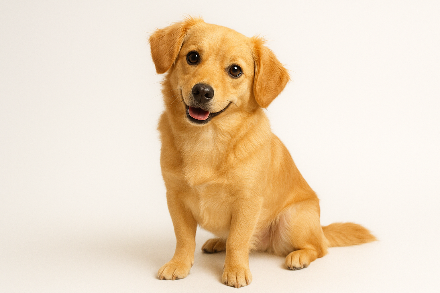Cute dog with plane white background 